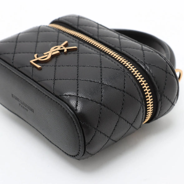 Saint Laurent Black Lambskin Leather Gaby Vanity Bag [Clearance Sale]