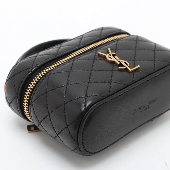 Saint Laurent Black Lambskin Leather Gaby Vanity Bag [Clearance Sale]