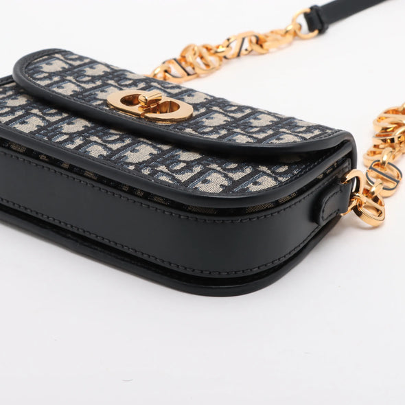 Christian Dior Blue Dior Oblique Jacquard 30 Montaigne Small Avenue Bag [Clearance Sale]
