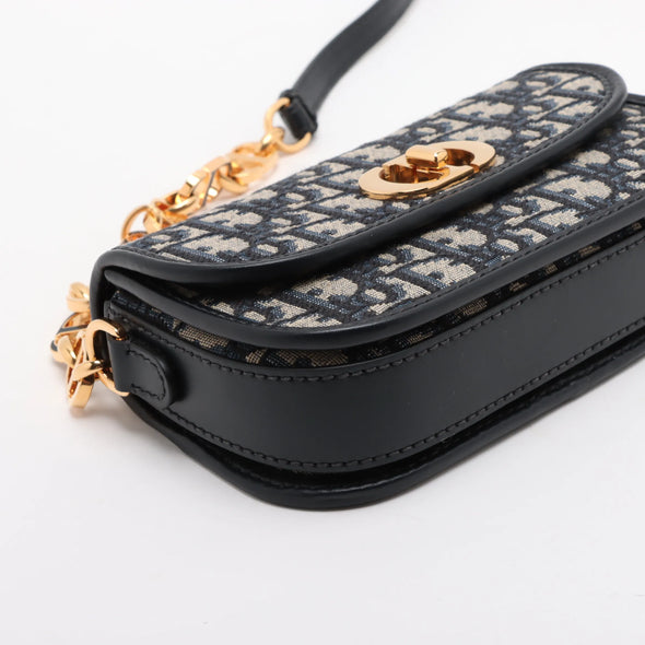 Christian Dior Blue Dior Oblique Jacquard 30 Montaigne Small Avenue Bag [Clearance Sale]