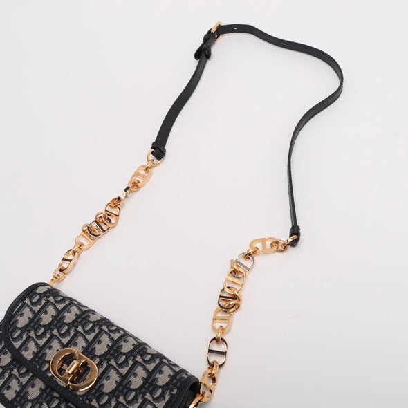 Christian Dior Blue Dior Oblique Jacquard 30 Montaigne Small Avenue Bag [Clearance Sale]