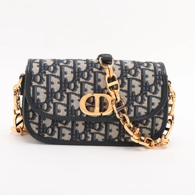 Christian Dior Blue Dior Oblique Jacquard 30 Montaigne Small Avenue Bag [Clearance Sale]