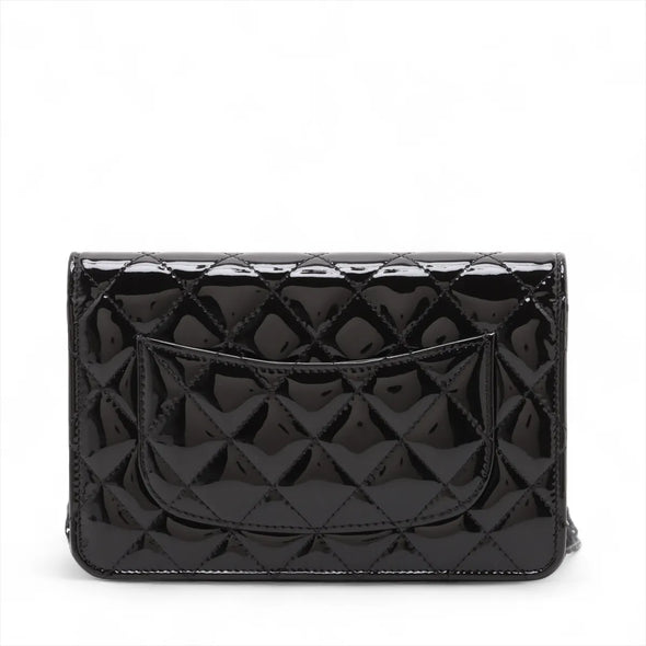 Chanel Black Patent Leather 2.55 Wallet on Chain [Clearance Sale]