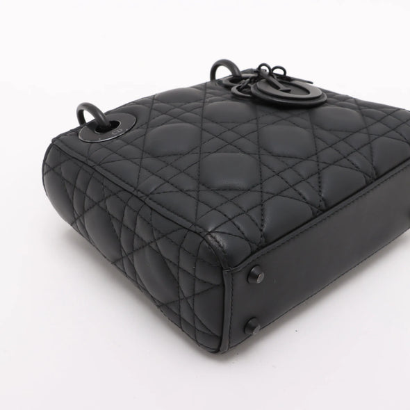 Christian Dior Black Cannage Lambskin Leather Mini Lady Dior Bag [Clearance Sale]