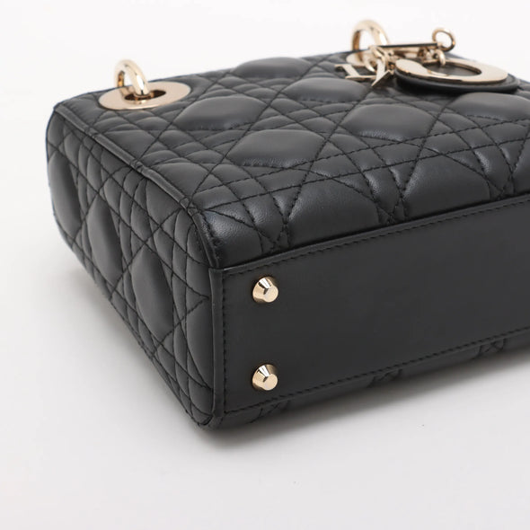 Christian Dior Black Cannage Lambskin Leather Mini Lady Dior Bag [Clearance Sale]