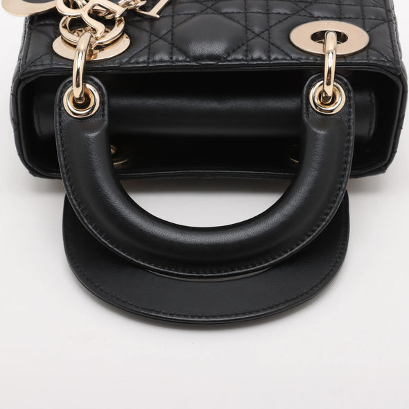 Christian Dior Black Cannage Lambskin Leather Mini Lady Dior Bag [Clearance Sale]
