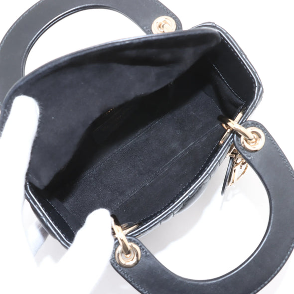 Christian Dior Black Cannage Lambskin Leather Mini Lady Dior Bag [Clearance Sale]