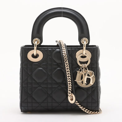 Christian Dior Black Cannage Lambskin Leather Mini Lady Dior Bag [Clearance Sale]