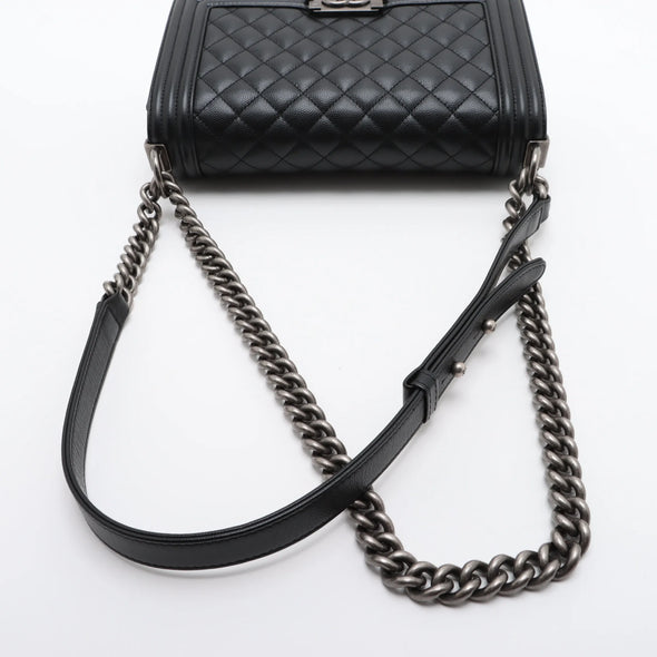 Chanel Black Caviar Calfskin Boy Chanel Handbag [Clearance Sale]