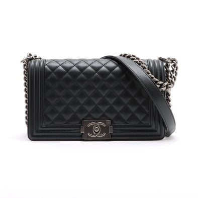 Chanel Black Caviar Calfskin Boy Chanel Handbag [Clearance Sale]