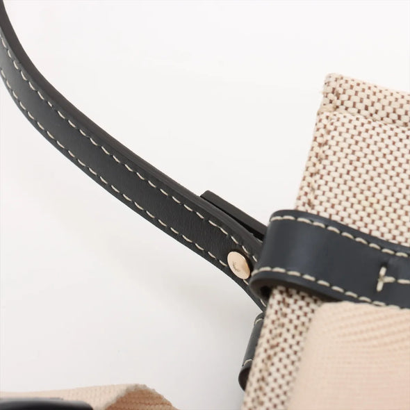 Chloe Black and Beige Canvas Small Woody Tote Bag [Clearance Sale]