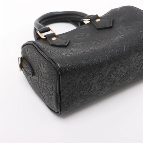 Louis Vuitton Noir Monogram Empreinte Leather Nano Speedy [Clearance Sale]