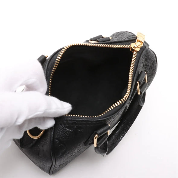 Louis Vuitton Noir Monogram Empreinte Leather Nano Speedy [Clearance Sale]