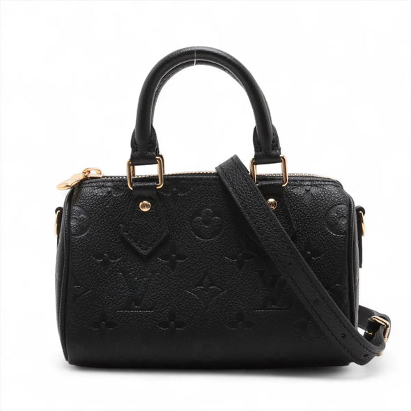 Louis Vuitton Noir Monogram Empreinte Leather Nano Speedy [Clearance Sale]