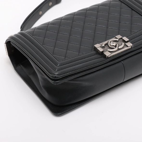 Chanel Black Caviar Calfskin Boy Chanel Flap Closure Handbag [Clearance Sale]
