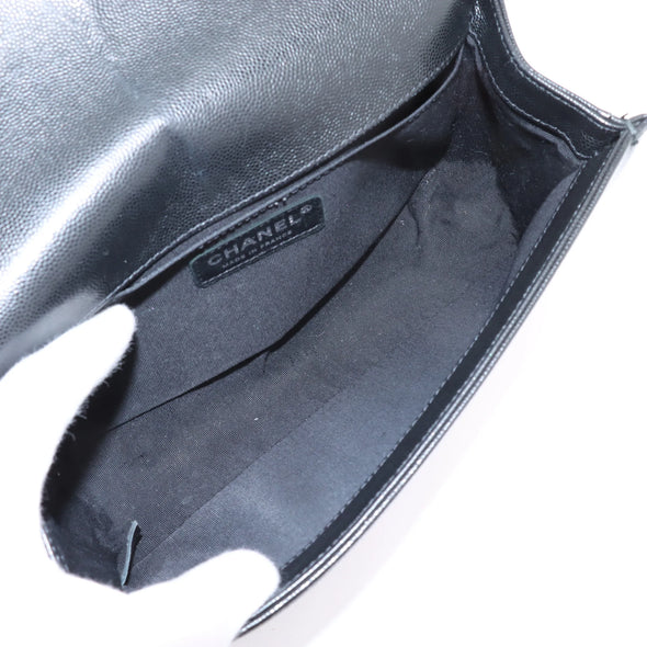 Chanel Black Caviar Calfskin Boy Chanel Flap Closure Handbag [Clearance Sale]