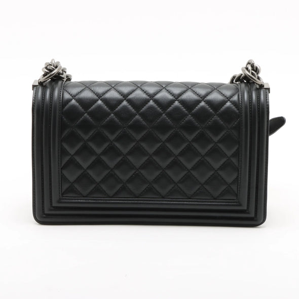 Chanel Black Nappa Lambskin Boy Chanel Flap Closure Handbag [Clearance Sale]