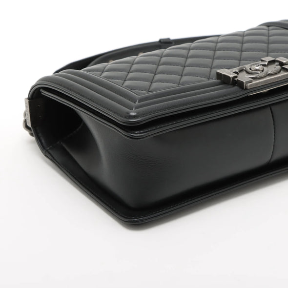 Chanel Black Nappa Lambskin Boy Chanel Flap Closure Handbag [Clearance Sale]