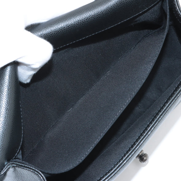 Chanel Black Caviar Calfskin Boy Chanel Flap Closure Handbag [Clearance Sale]