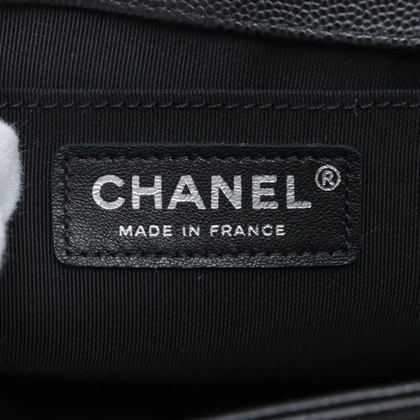 Chanel Black Caviar Calfskin Boy Chanel Flap Closure Handbag [Clearance Sale]