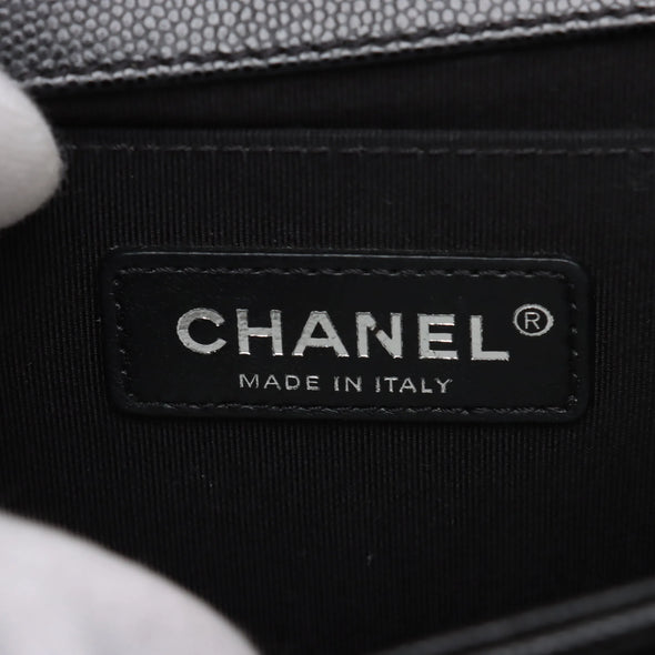 Chanel Black Caviar Calfskin Boy Chanel Flap Closure Handbag [Clearance Sale]