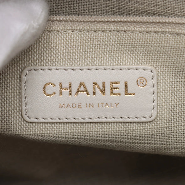 Chanel Navy Blue Canvas Deauville MM Shopping Tote [Clearance Sale]