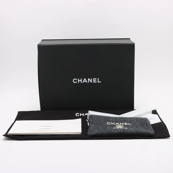 Chanel Navy Blue Canvas Deauville MM Shopping Tote [Clearance Sale]