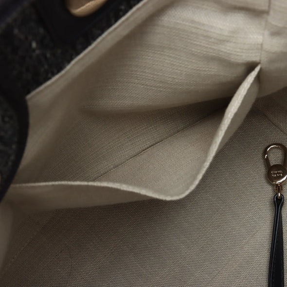 Chanel Navy Blue Canvas Deauville MM Shopping Tote [Clearance Sale]