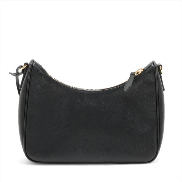 Prada Black Saffiano Leather and Re-Nylon Re-Edition 2005 Shoulder Bag [Clearance Sale]