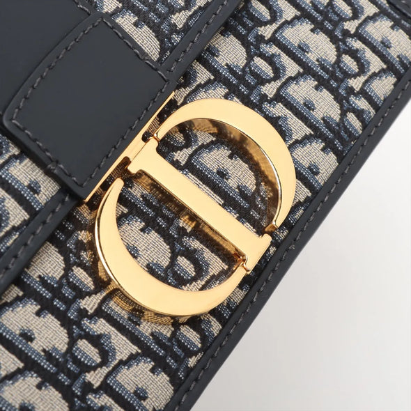 Christian Dior Blue Dioe Oblique Jacquard 30 Montaigne Chain Bag [Clearance Sale]