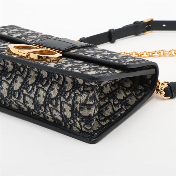 Christian Dior Blue Dioe Oblique Jacquard 30 Montaigne Chain Bag [Clearance Sale]