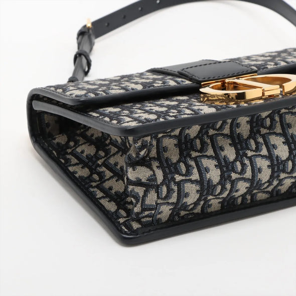 Christian Dior Blue Dioe Oblique Jacquard 30 Montaigne Chain Bag [Clearance Sale]