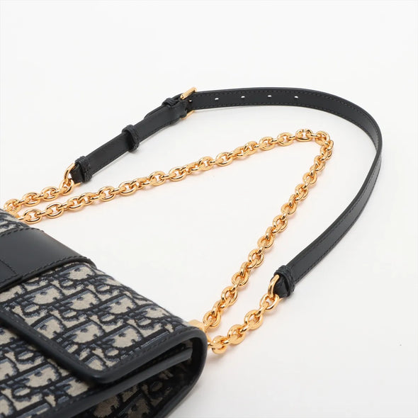 Christian Dior Blue Dioe Oblique Jacquard 30 Montaigne Chain Bag [Clearance Sale]