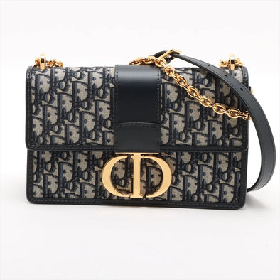 Christian Dior Blue Dioe Oblique Jacquard 30 Montaigne Chain Bag [Clearance Sale]