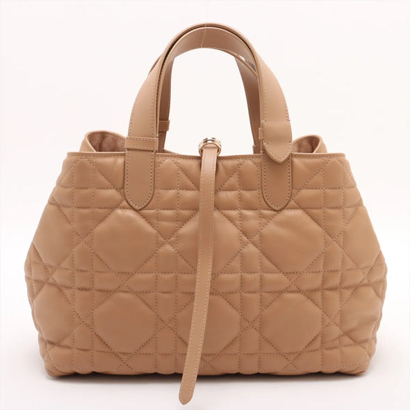 Christian Dior Beige Macrocannage Leather Medium Dior Toujours Bag [Clearance Sale]