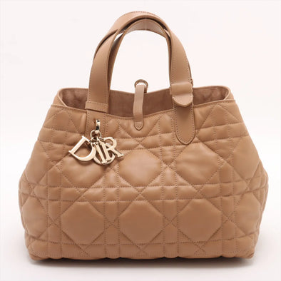 Christian Dior Beige Macrocannage Leather Medium Dior Toujours Bag [Clearance Sale]