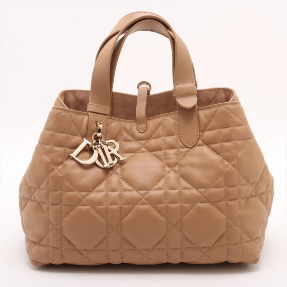 Christian Dior Beige Macrocannage Leather Medium Dior Toujours Bag [Clearance Sale]