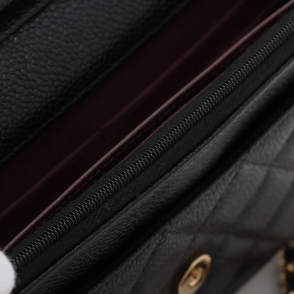 Chanel Black Caviar Calfskin Wallet On Chain [Clearance Sale]