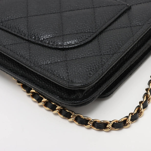 Chanel Black Caviar Calfskin Wallet On Chain [Clearance Sale]