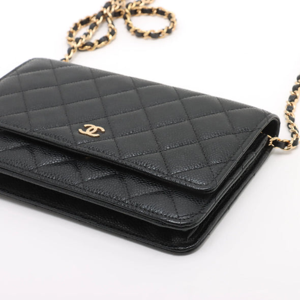 Chanel Black Caviar Calfskin Wallet On Chain [Clearance Sale]