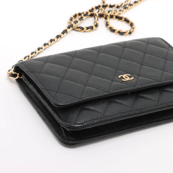 Chanel Black Caviar Calfskin Wallet On Chain [Clearance Sale]