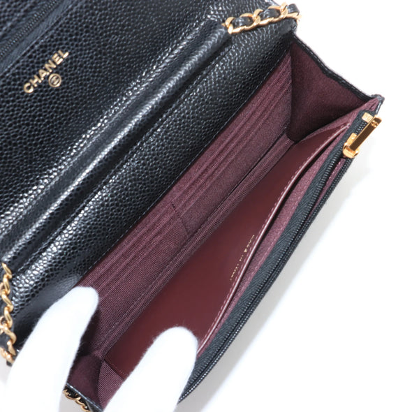 Chanel Black Caviar Calfskin Wallet On Chain [Clearance Sale]