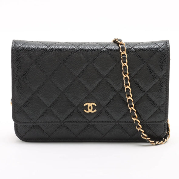 Chanel Black Caviar Calfskin Wallet On Chain [Clearance Sale]
