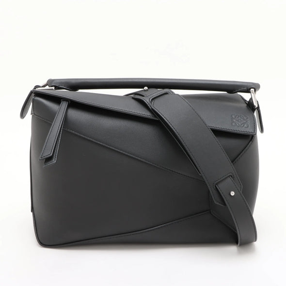 Loewe Black Leather Medium Puzzle Bag [Clearance Sale]