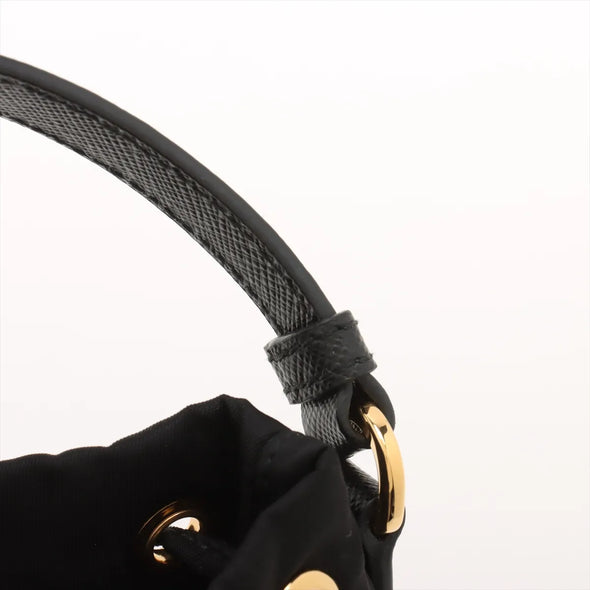 Prada Black Re-Nylon Duet Bucket Bag [Clearance Sale]