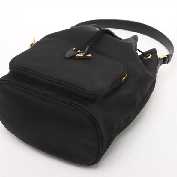 Prada Black Re-Nylon Duet Bucket Bag [Clearance Sale]