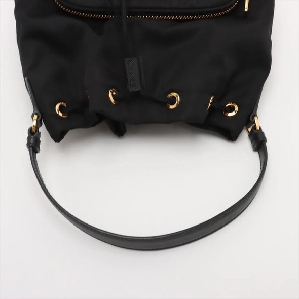 Prada Black Re-Nylon Duet Bucket Bag [Clearance Sale]