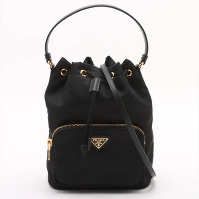 Prada Black Re-Nylon Duet Bucket Bag [Clearance Sale]