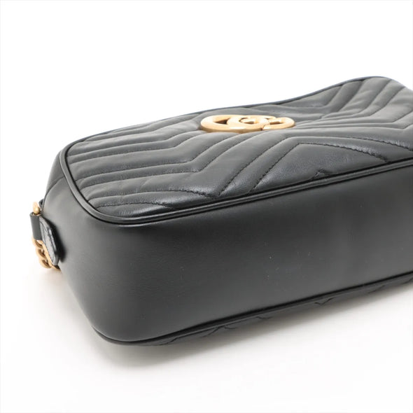Gucci Black Leather GG Marmont Small Shoulder Bag [Clearance Sale]