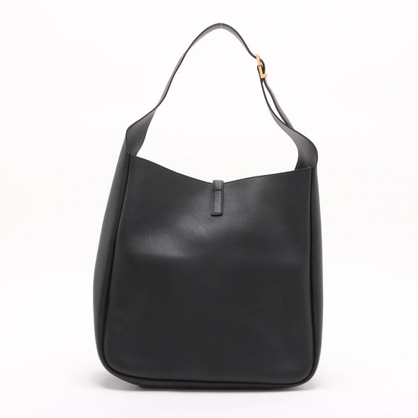 Saint Laurent Black Leather LE 5 A 7 Large Hobo Bag [Clearance Sale]